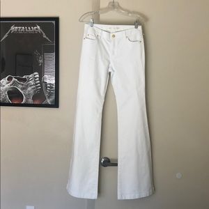 Michael Kors white denim bell bottom jean